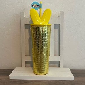 Easter Peeps Bunny Tumbler Cup with Straw 24.5oz -Yellow